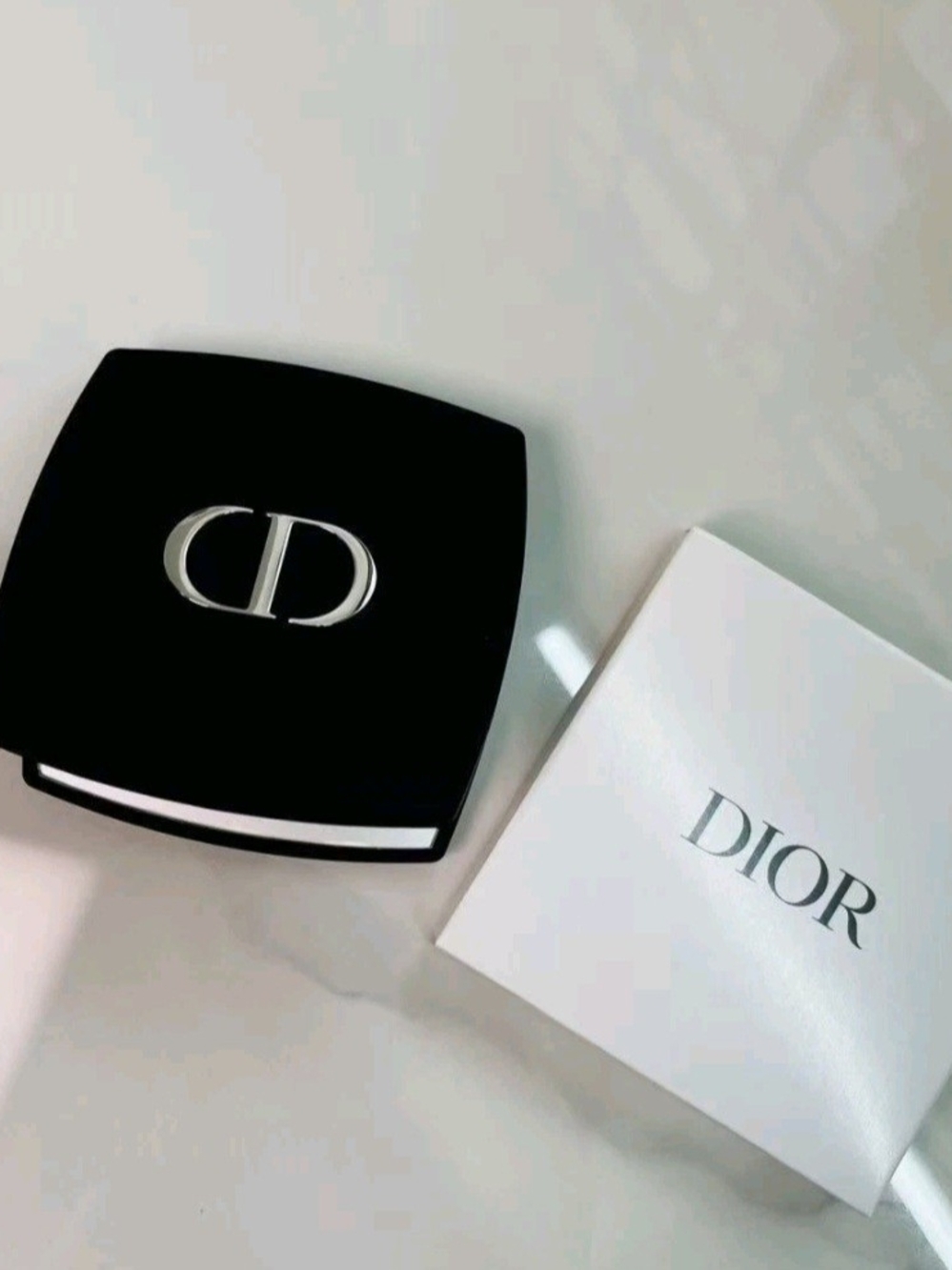 Dior Matte Black Compact  with Silver CD Logo - Picture 2 of 3